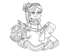 Princess Needlework Rose Tracing Worksheets Pdf, Free Vectors File